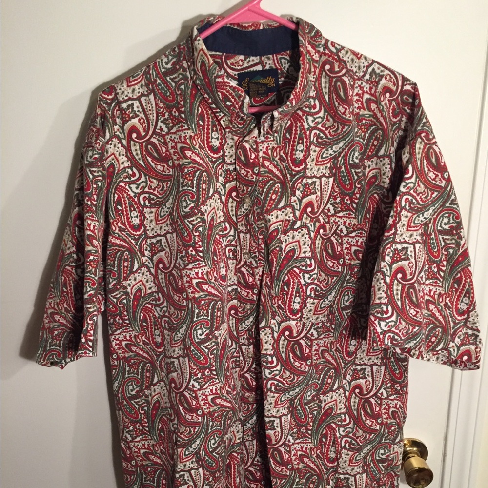 Specialty Collection Paisley Men's Shirt Size L